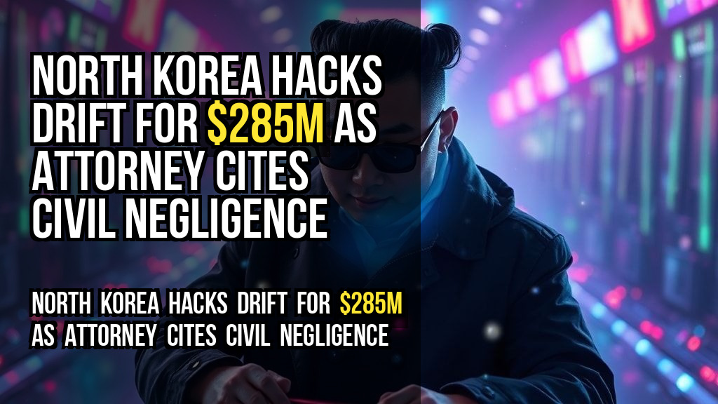 North Korea hacks Drift for $285M as attorney cites civil negligence