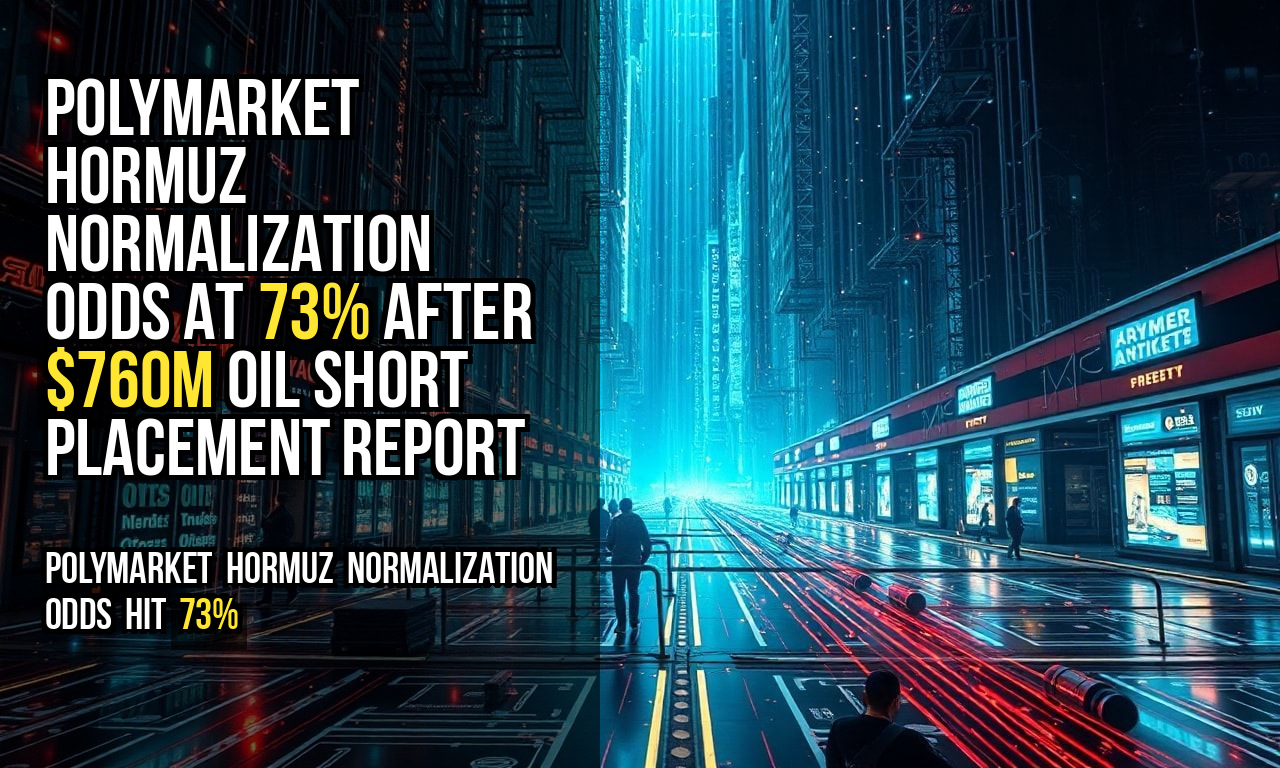 Polymarket Hormuz Normalization Odds at 73% After $760M Oil Short Placement Report