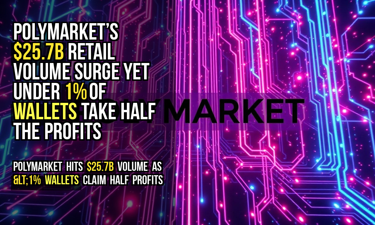 Polymarket’s $25.7B retail volume surge yet under 1% of wallets take half the profits
