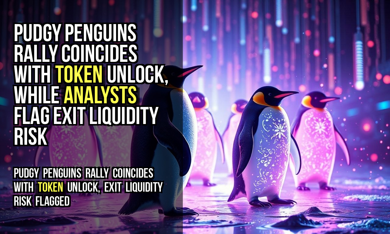 Pudgy Penguins rally coincides with token unlock, while analysts flag exit liquidity risk
