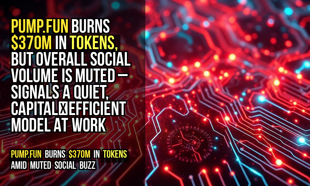 Pump.fun burns $370M in tokens, but overall social volume is muted – signals a quiet, capital‑efficient model at work