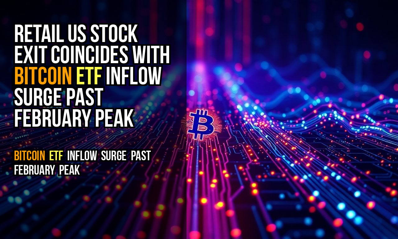 Retail US Stock Exit Coincides With Bitcoin ETF Inflow Surge Past February Peak