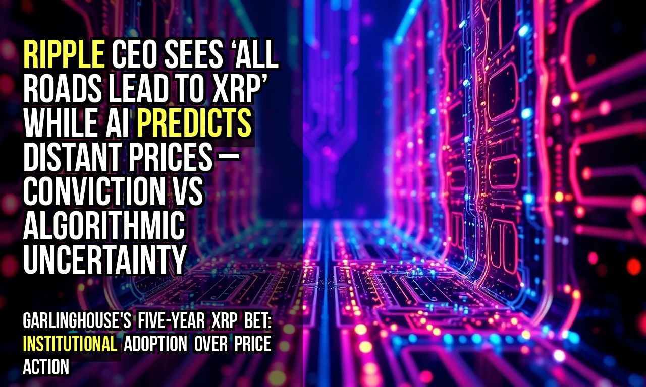 Ripple CEO sees ‘all roads lead to XRP’ while AI predicts distant prices – conviction vs algorithmic uncertainty