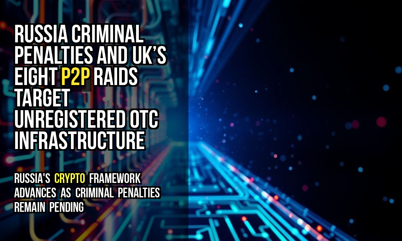 Russia Criminal Penalties and UK’s Eight P2P Raids Target Unregistered OTC Infrastructure