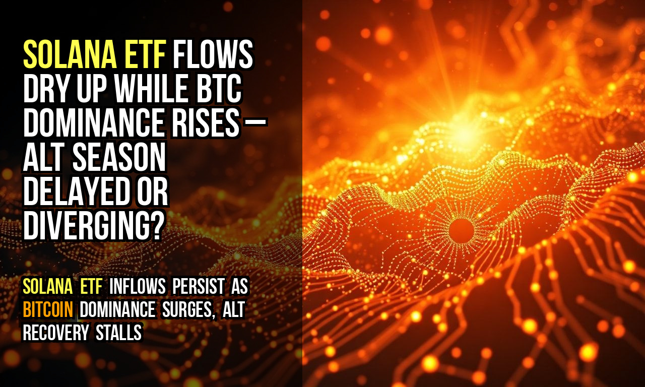 Solana ETF flows dry up while BTC dominance rises – alt season delayed or diverging?