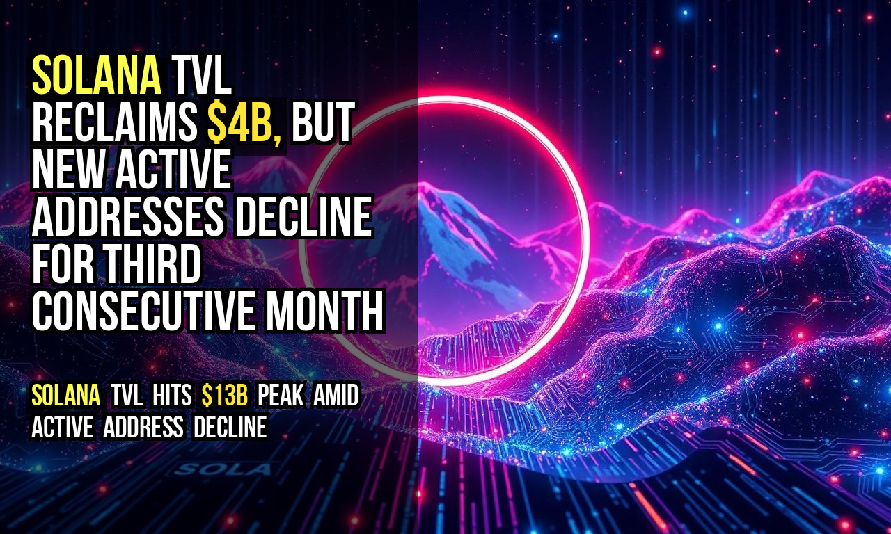 Solana TVL reclaims $4B, but new active addresses decline for third consecutive month