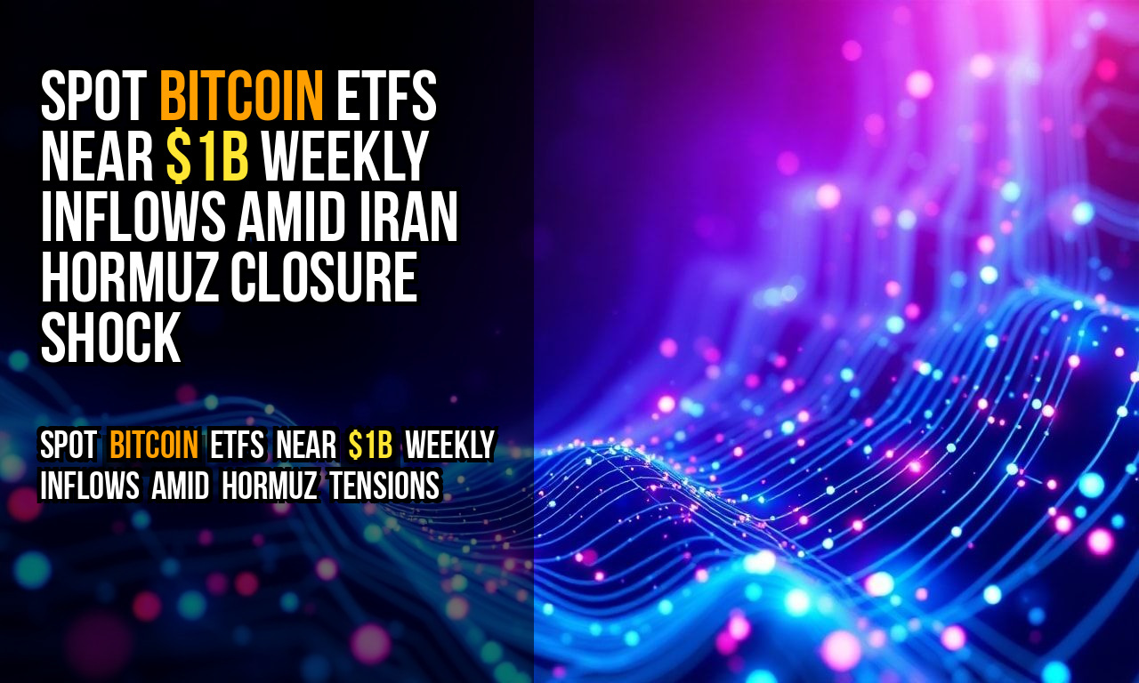 Spot Bitcoin ETFs Near $1B Weekly Inflows amid Iran Hormuz Closure Shock