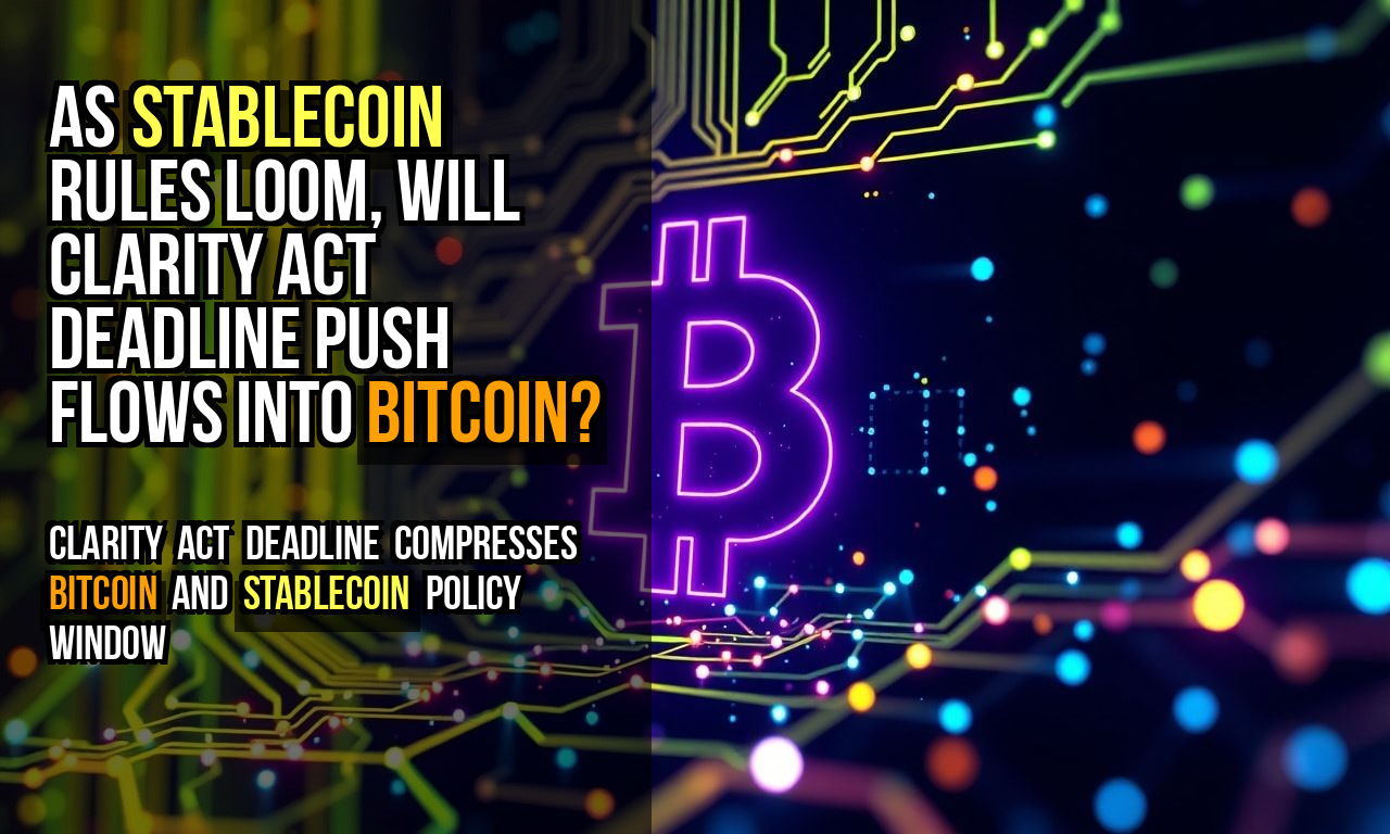 As Stablecoin Rules Loom, Will CLARITY Act Deadline Push Flows Into Bitcoin?