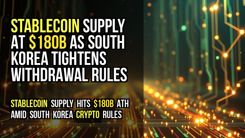 Stablecoin Supply at $180B as South Korea Tightens Withdrawal Rules