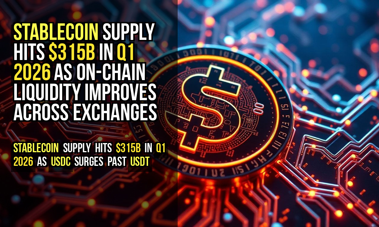 Stablecoin supply hits $315B in Q1 2026 as on-chain liquidity improves across exchanges