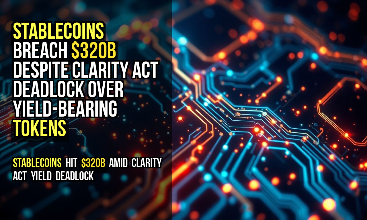 Stablecoins Breach $320B Despite Clarity Act Deadlock Over Yield-Bearing Tokens