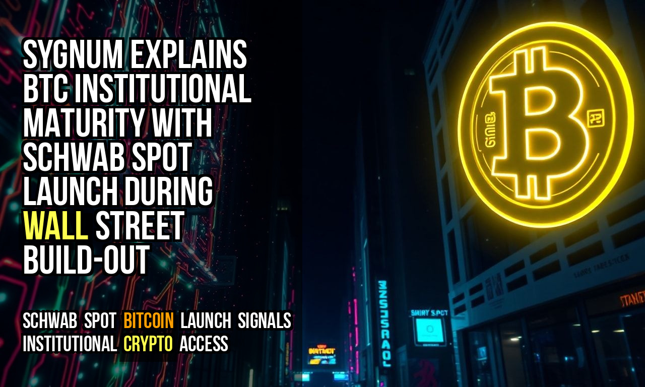Sygnum Explains BTC Institutional Maturity With Schwab Spot Launch During Wall Street Build-Out
