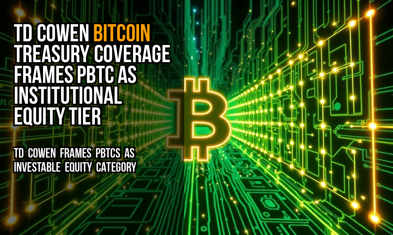 TD Cowen Bitcoin Treasury Coverage Frames PBTC as Institutional Equity Tier