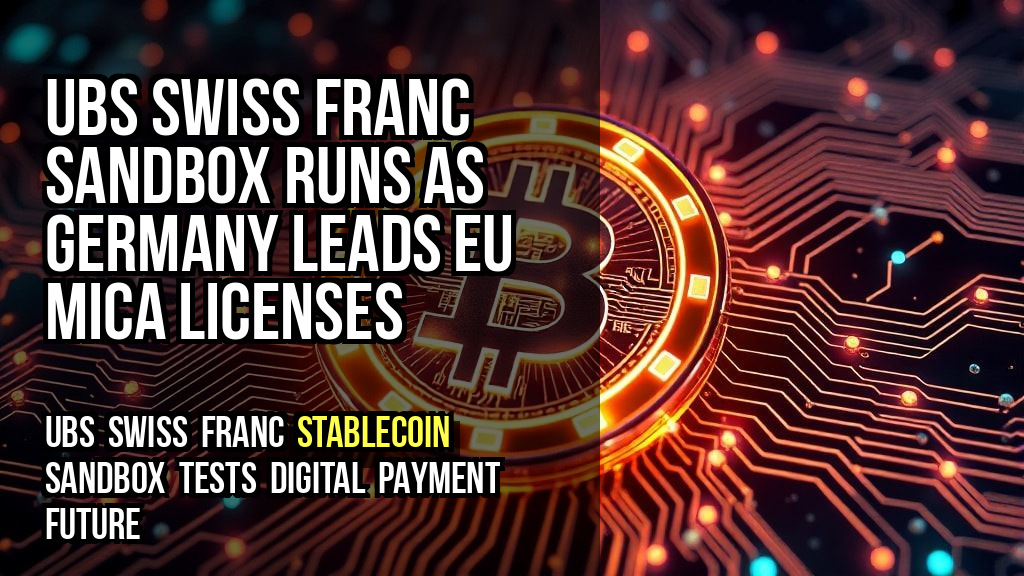 UBS Swiss Franc Sandbox Runs as Germany Leads EU MiCA Licenses