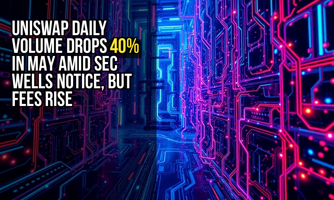 Uniswap daily volume drops 40% in May amid SEC Wells notice, but fees rise