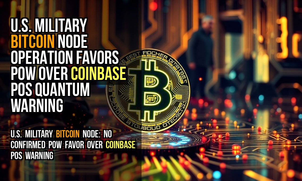 U.S. Military Bitcoin Node Operation Favors PoW Over Coinbase PoS Quantum Warning