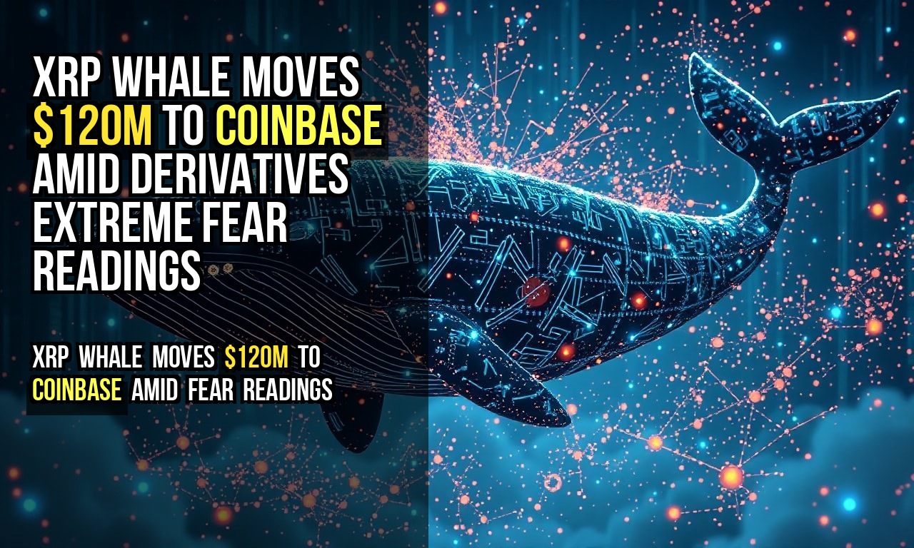 XRP Whale Moves $120M to Coinbase Amid Derivatives Extreme Fear Readings