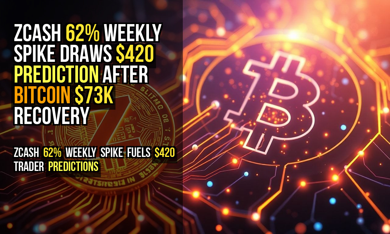 Zcash 62% Weekly Spike Draws $420 Prediction After Bitcoin $73K Recovery