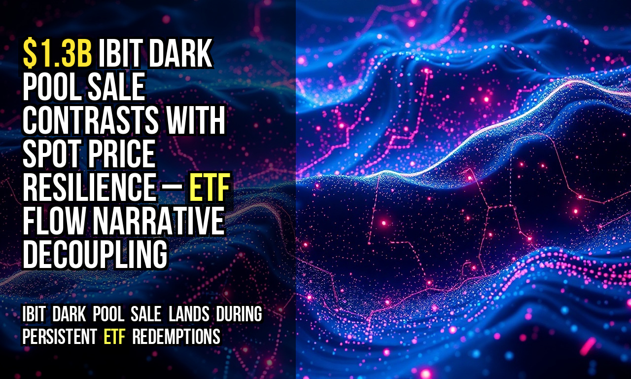 $1.3B IBIT dark pool sale contrasts with spot price resilience – ETF flow narrative decoupling