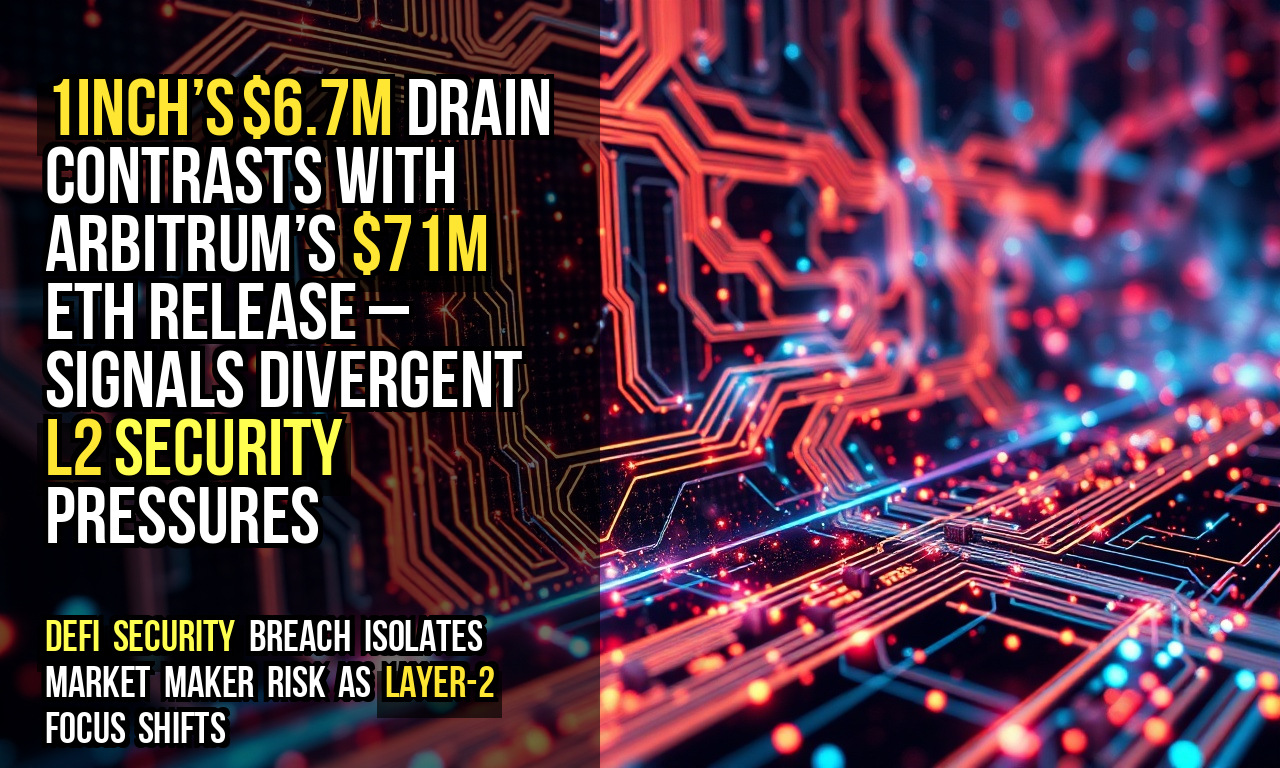 1inch’s $6.7M drain contrasts with Arbitrum’s $71M ETH release – signals divergent L2 security pressures