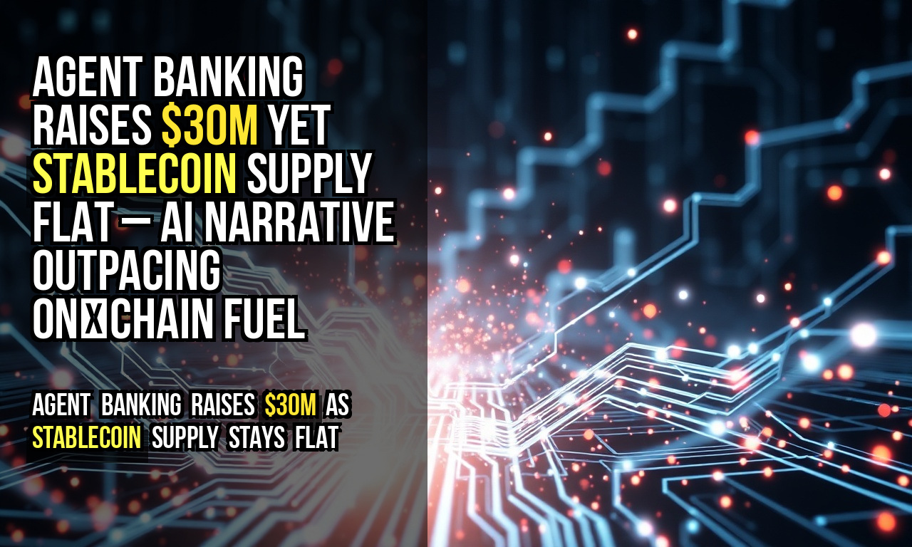 Agent banking raises $30M yet stablecoin supply flat – AI narrative outpacing on‑chain fuel