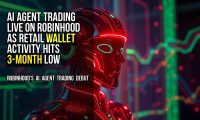 AI agent trading live on Robinhood as retail wallet activity hits 3-month low