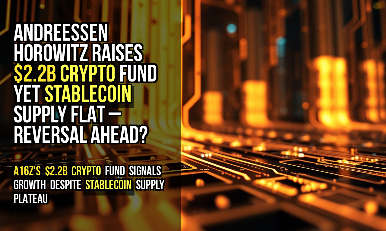 Andreessen Horowitz raises $2.2B crypto fund yet stablecoin supply flat – reversal ahead?