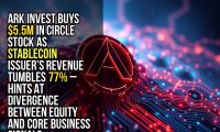 Ark Invest buys $5.5M in Circle stock as stablecoin issuer’s revenue tumbles 77% – hints at divergence between equity and core business signals