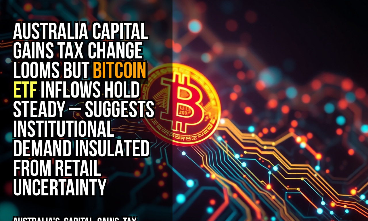 Australia capital gains tax change looms but Bitcoin ETF inflows hold steady – suggests institutional demand insulated from retail uncertainty