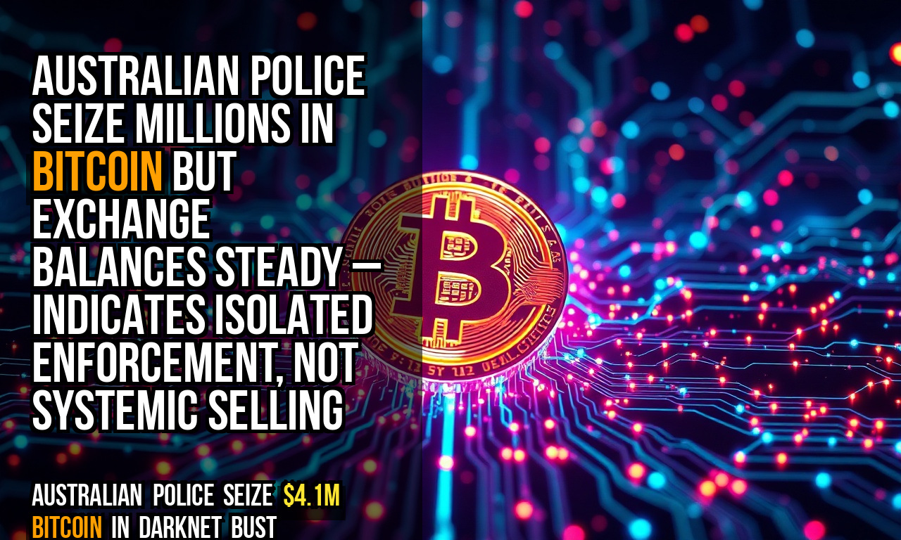 Australian police seize millions in Bitcoin but exchange balances steady – indicates isolated enforcement, not systemic selling