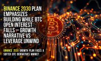 Binance 2030 plan emphasizes building while BTC open interest falls – growth narrative vs leverage unwind