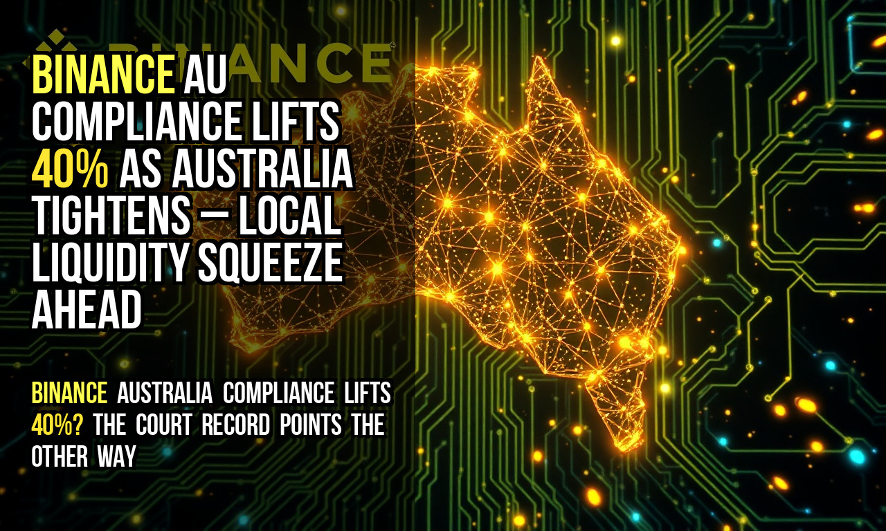 Binance AU compliance lifts 40% as Australia tightens – local liquidity squeeze ahead