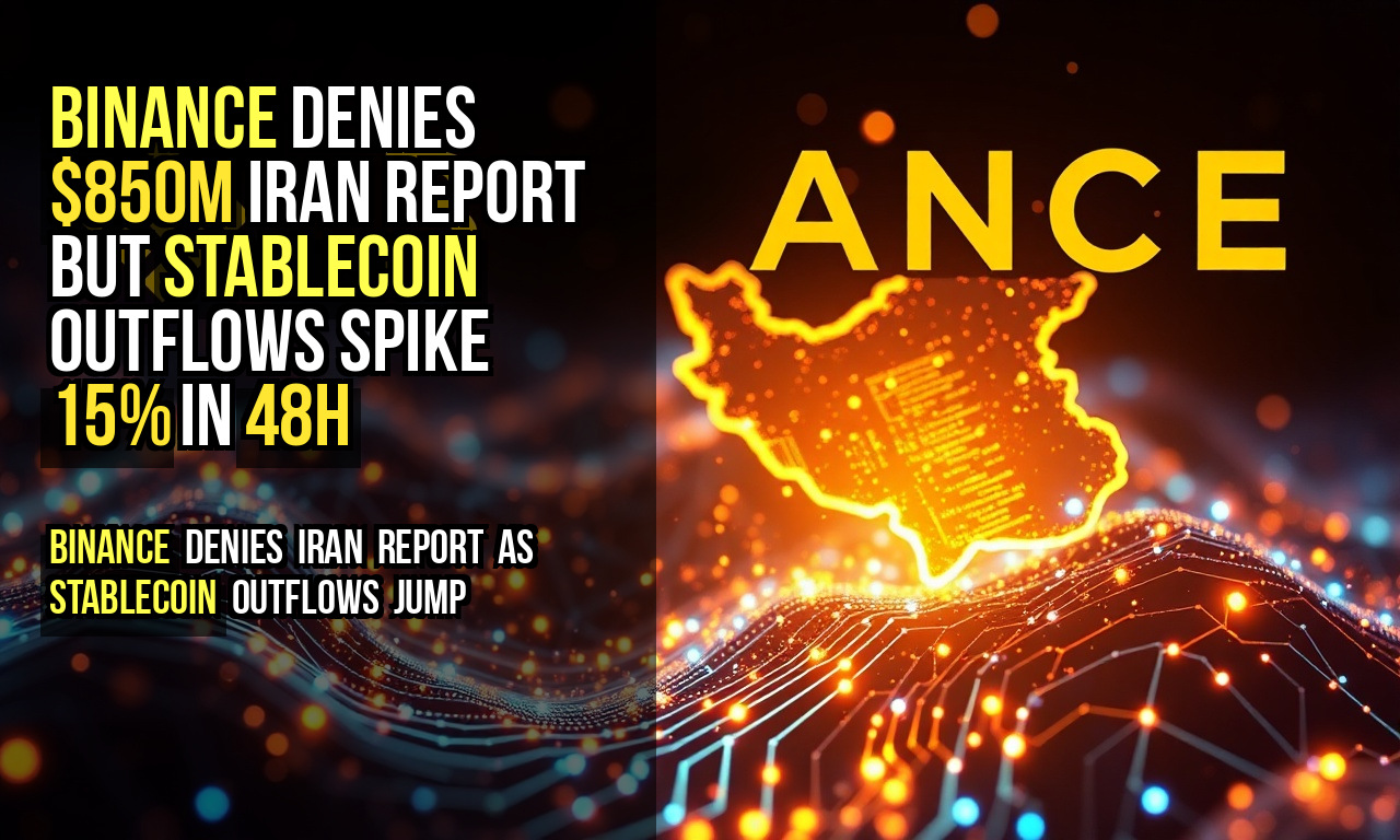 Binance denies $850M Iran report but stablecoin outflows spike 15% in 48h