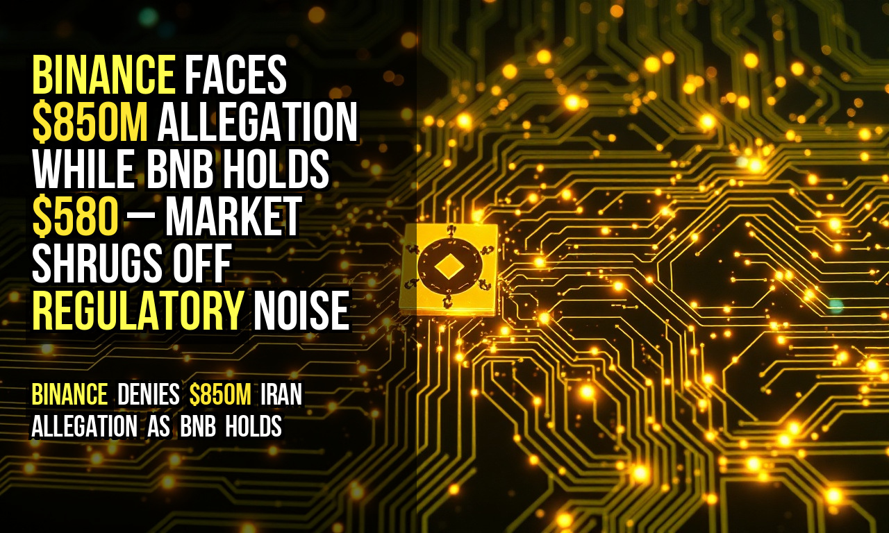 Binance faces $850M allegation while BNB holds $580 – market shrugs off regulatory noise
