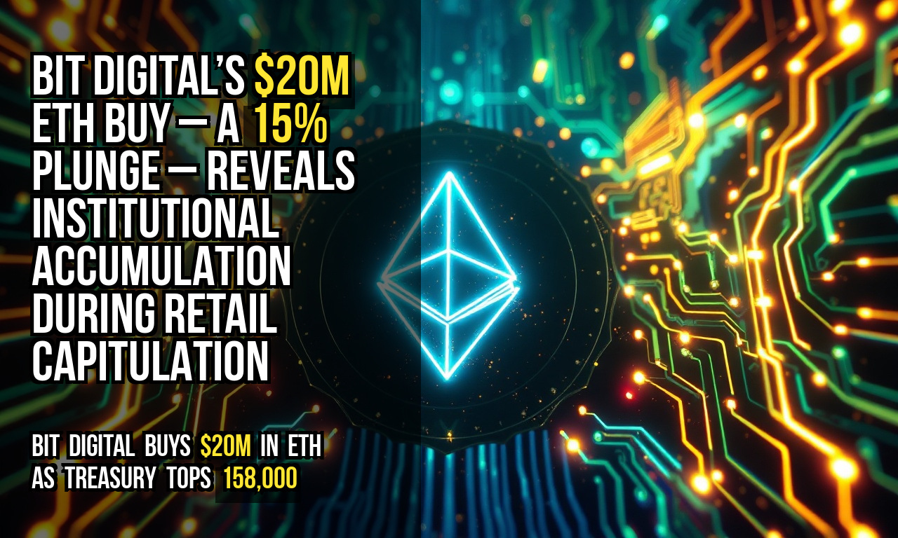 Bit Digital’s $20M ETH buy – a 15% plunge – reveals institutional accumulation during retail capitulation