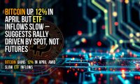 Bitcoin up 12% in April but ETF inflows slow – suggests rally driven by spot, not futures
