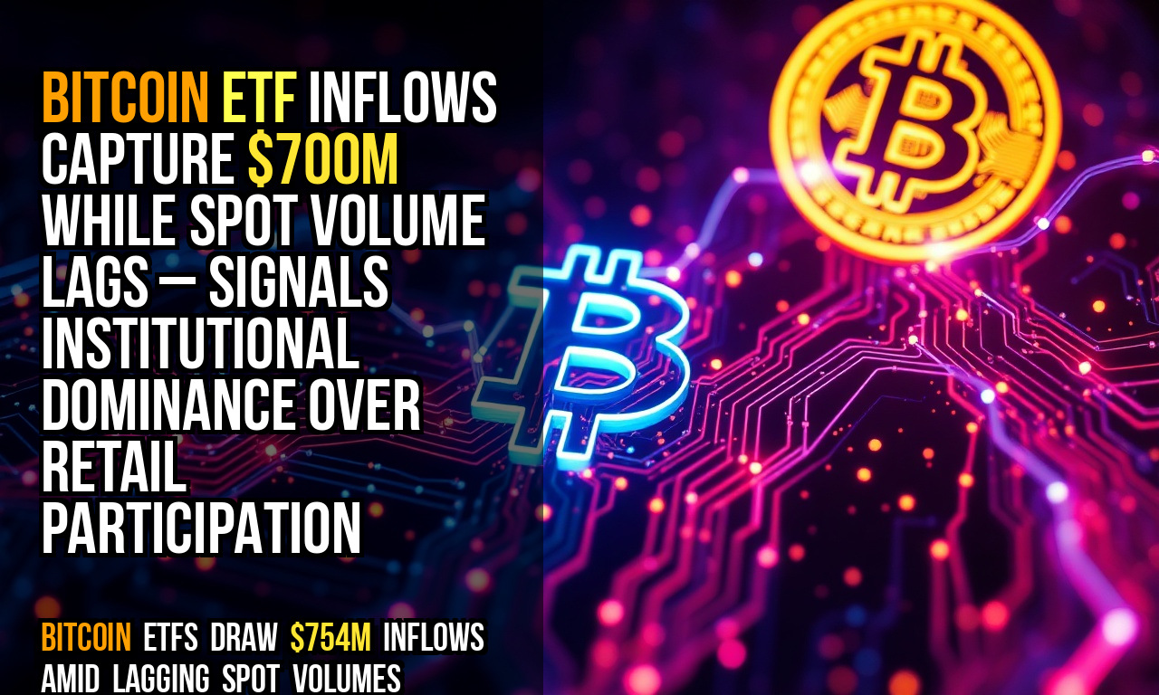 Bitcoin ETF inflows capture $700M while spot volume lags – signals institutional dominance over retail participation