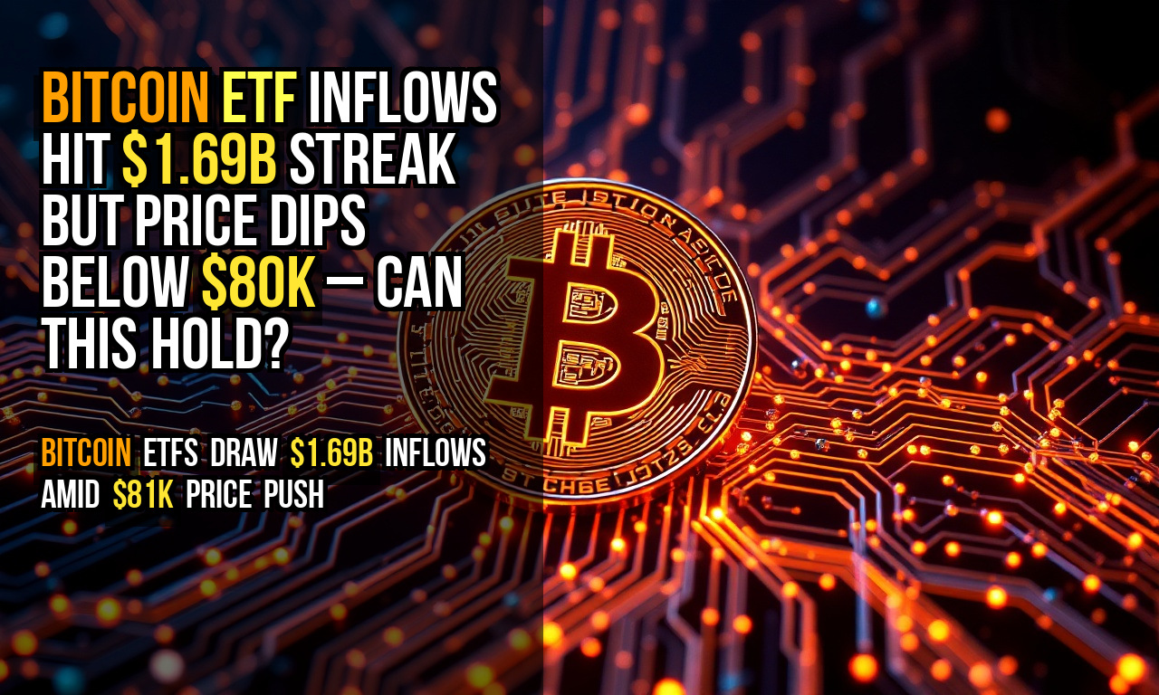 Bitcoin ETF inflows hit $1.69B streak but price dips below $80K – can this hold?