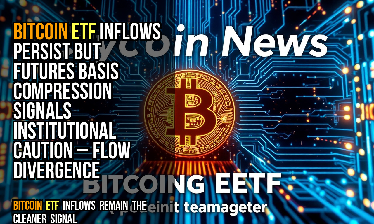 Bitcoin ETF inflows persist but futures basis compression signals institutional caution – flow divergence