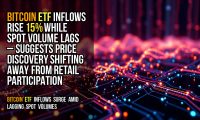 Bitcoin ETF inflows rise 15% while spot volume lags – suggests price discovery shifting away from retail participation