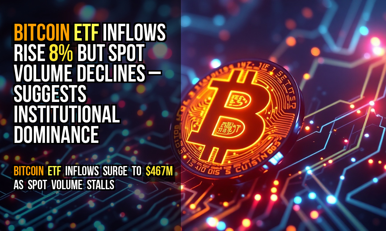 Bitcoin ETF inflows rise 8% but spot volume declines – suggests institutional dominance