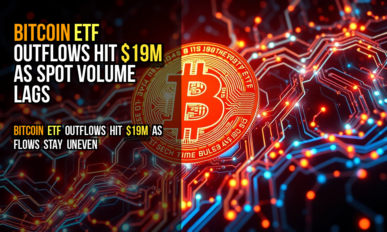 Bitcoin ETF outflows hit $19M as spot volume lags