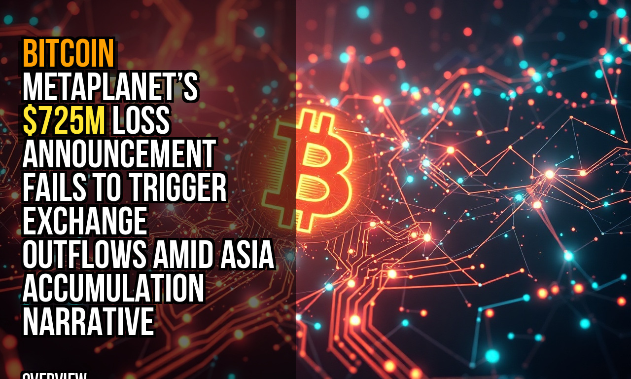 Bitcoin Metaplanet’s $725M loss announcement fails to trigger exchange outflows amid Asia accumulation narrative