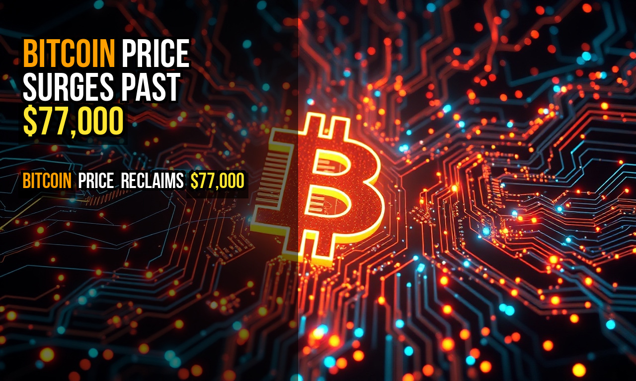Bitcoin price surges past $77,000