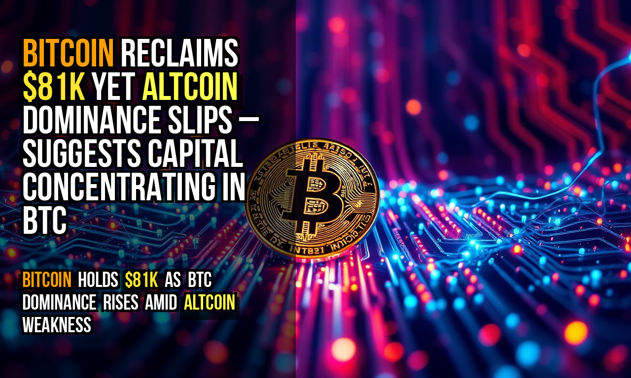 Bitcoin reclaims $81K yet altcoin dominance slips – suggests capital concentrating in BTC