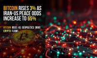 Bitcoin rises 3% as Iran-US peace odds increase to 65%