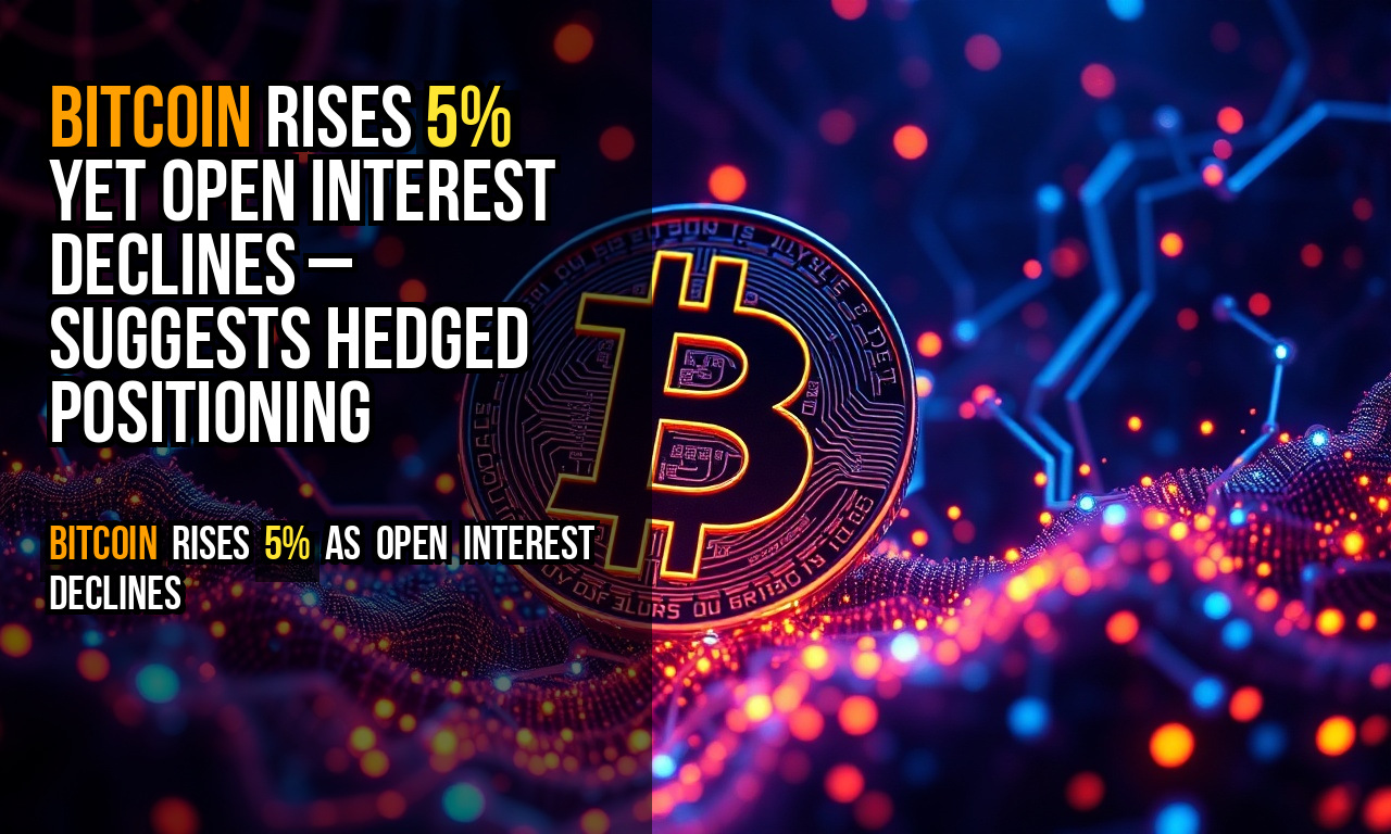 Bitcoin rises 5% yet open interest declines – suggests hedged positioning