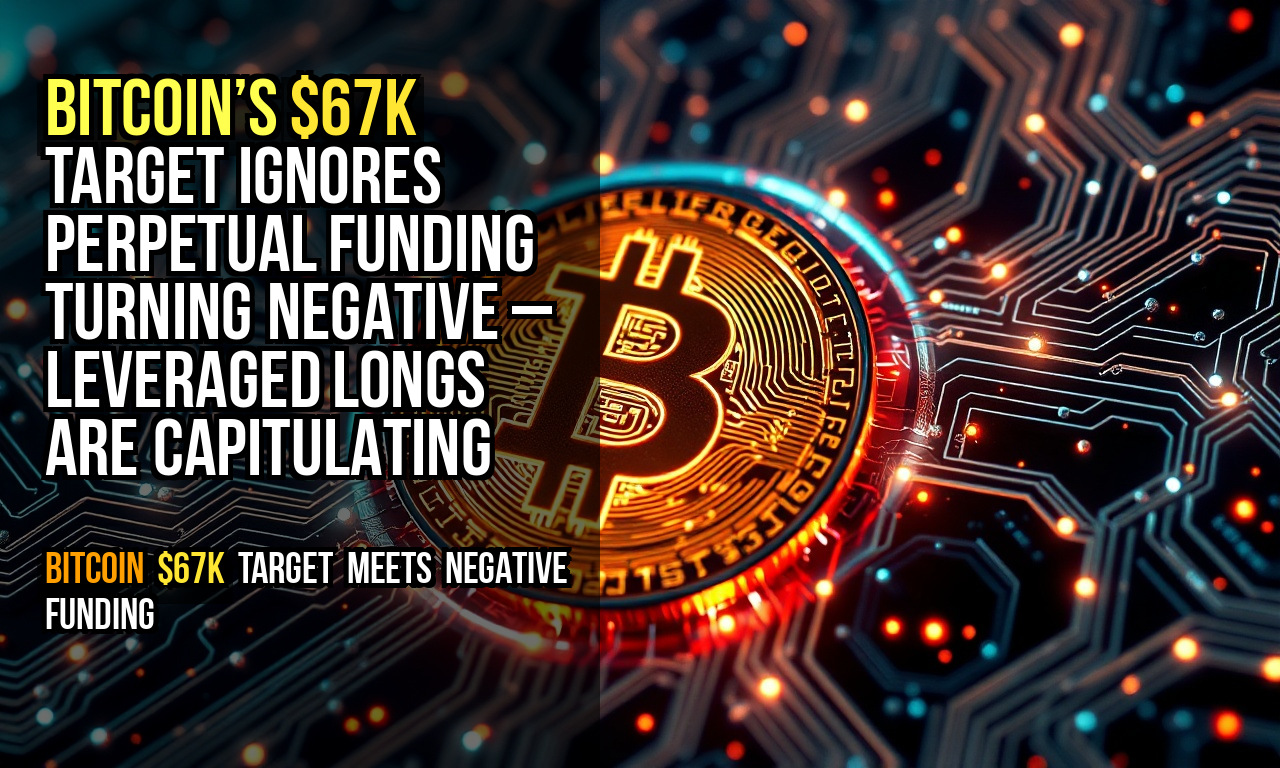 Bitcoin’s $67K target ignores perpetual funding turning negative – leveraged longs are capitulating