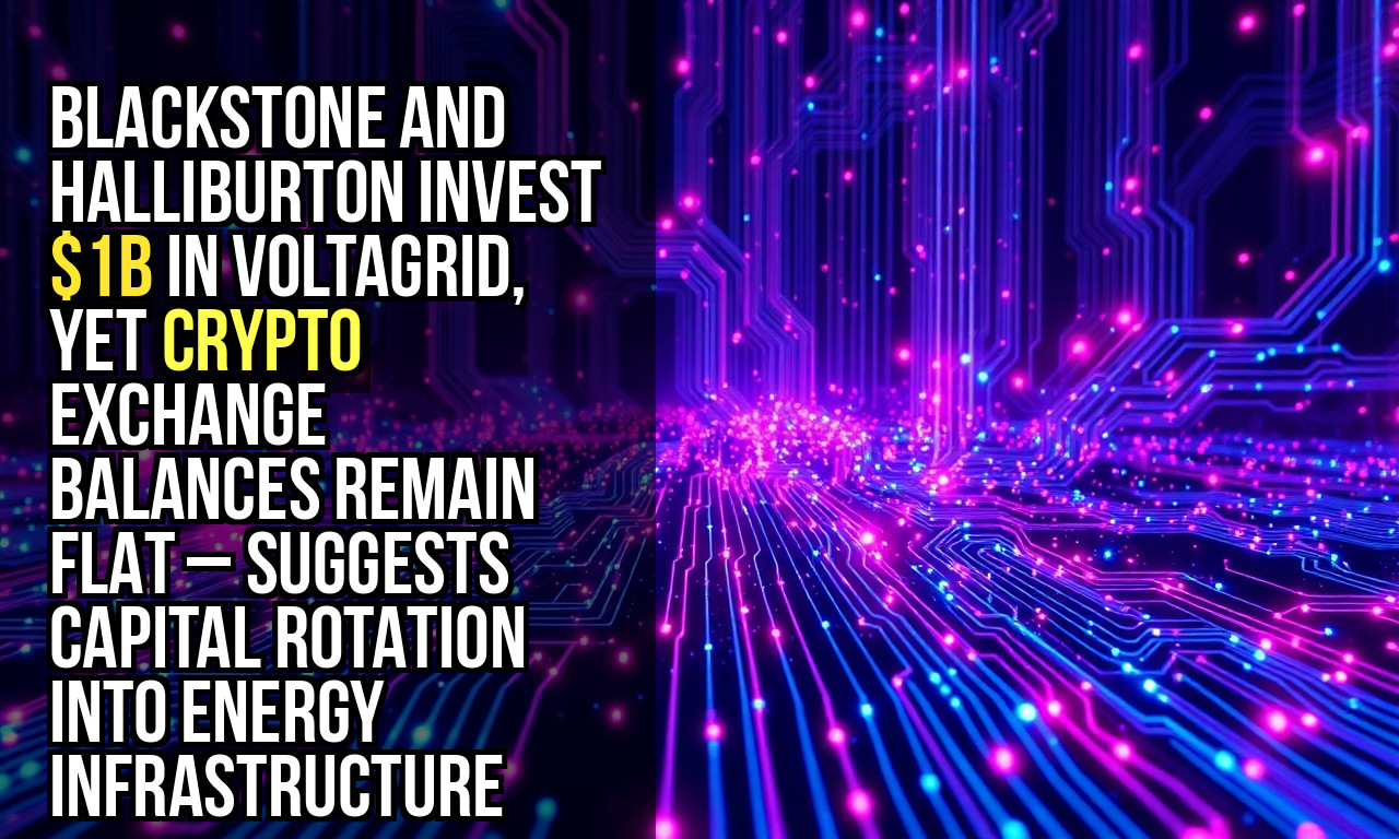 Blackstone and Halliburton invest $1B in VoltaGrid, yet crypto exchange balances remain flat – suggests capital rotation into energy infrastructure