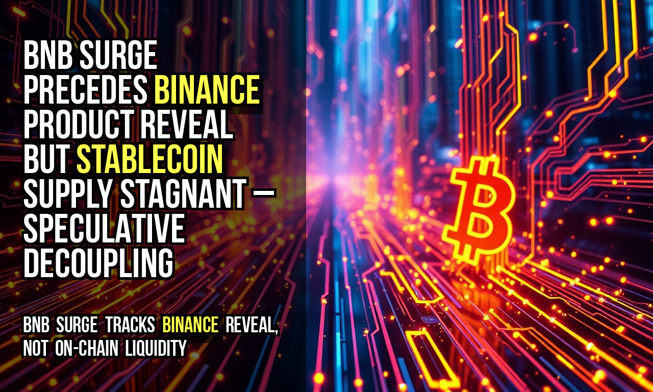 BNB surge precedes Binance product reveal but stablecoin supply stagnant – speculative decoupling